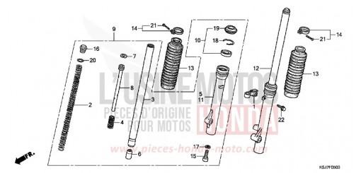FOURCHETTE AVANT CRF100FD de 2013
